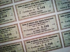 Certificato azionario della Società “Migiurtinia”