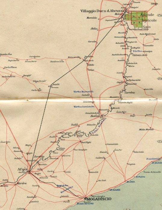 ferrovia somalia_Mogadiscio-Afgoi-Villaggio Duca degli Abruzzi