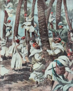 La banda del Garian occupa postazioni di tiro sugli alberi su ordine del tenente Sirolli (1912)