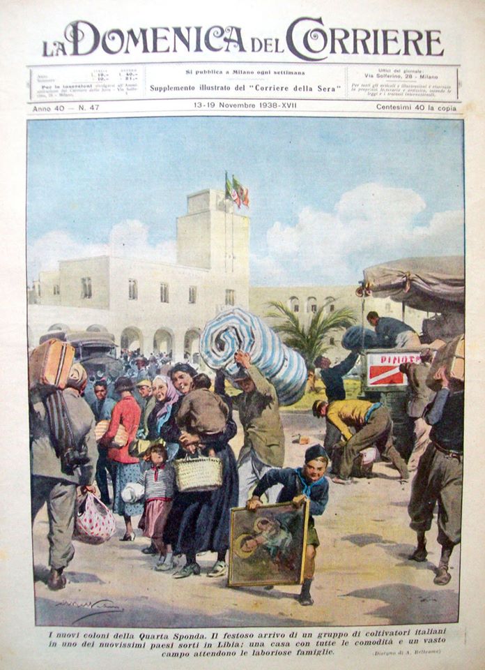 1938. Coloni e agricoltori italiani emigrano in Libia