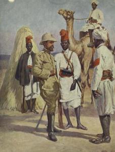 Ufficiale italiano con ascari eritrei